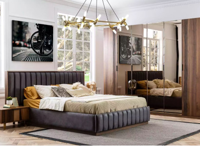 Schlafzimmer Design Set Garnitur Betten 2x Nachttische 4 tlg. Möbel Neu